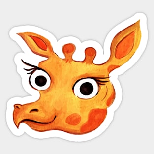 Giraffe Face hand Drawn Sticker